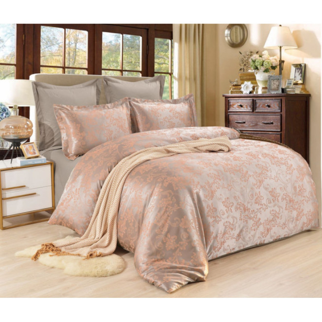 Постельное белье евро сатин жаккард Вальтери JC-100