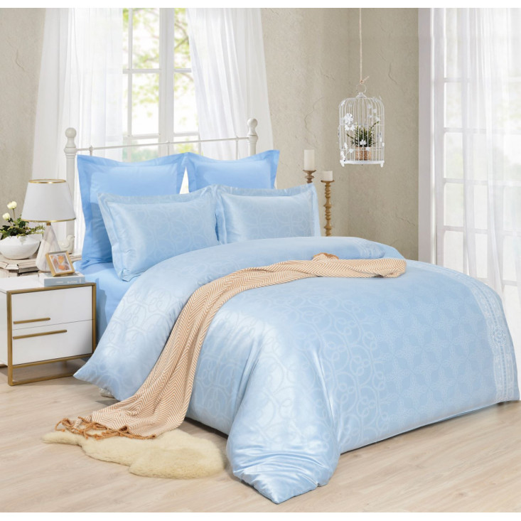 Постельное белье евро сатин жаккард Вальтери JC-109