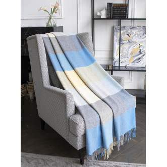 Шерстяной плед австралийский меринос Avinamas Dana персик с голубым