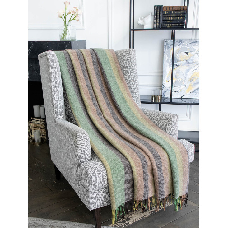 Шерстяной плед альпака меринос Avinamas Lima зеленый