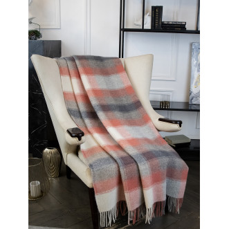 Шерстяной плед альпака меринос Avinamas Andes персик