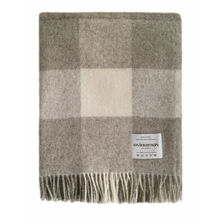 Шерстяной плед новозеландские ягнята Avinamas Agne экрю