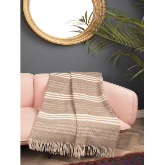 Шерстяной плед монгольские ягнята Litvilas Laguna бежевый