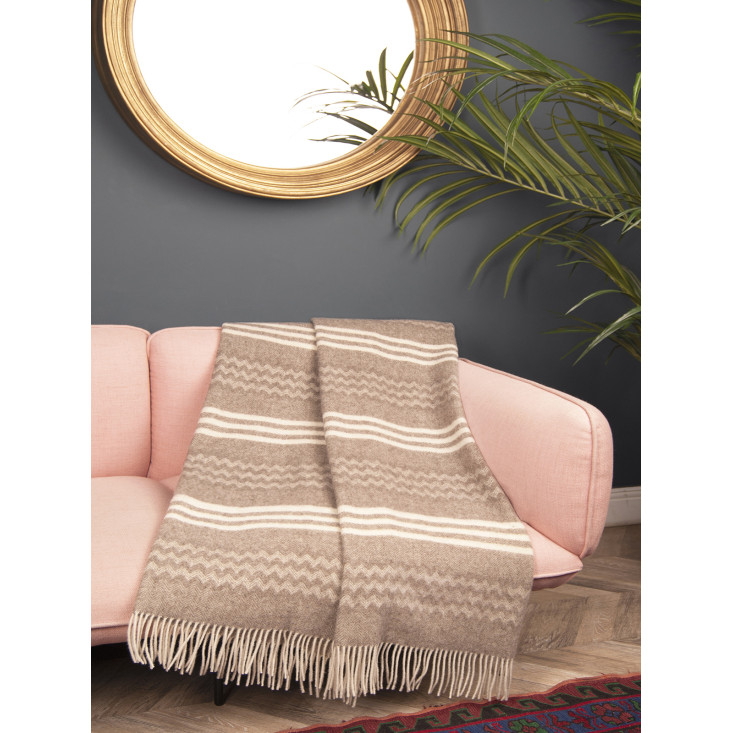 Шерстяной плед монгольские ягнята Litvilas Laguna бежевый