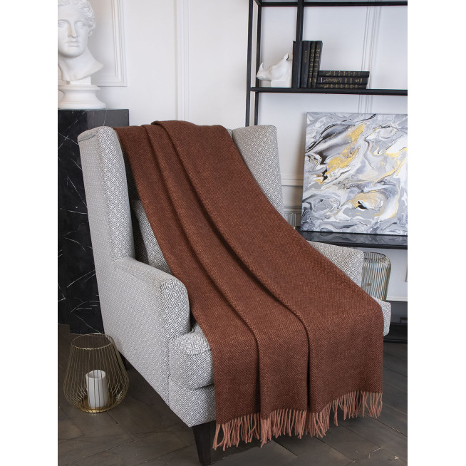 Шерстяной плед монгольские ягнята Litvilas Jola красный