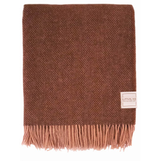 Шерстяной плед монгольские ягнята Litvilas Jola красный фото