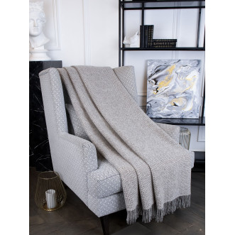 Шерстяной плед монгольские ягнята Litvilas Gerda серый