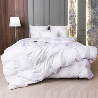 Одеяло 1,5 спальное 155х200 всесезонное German Grass Белая серия (White Familie Down) из пуха в магазине Lux-Postel.com