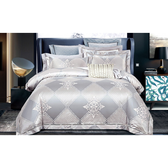 Постельное белье евро сатин жаккард Вальтери JC-94