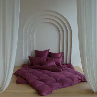 Постельное белье евро с простыней на резинке тенсел Purple Brilliant Grass German Grass наволочки 70х70