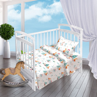 Постельное белье детское в кроватку поплин Valtery На елке