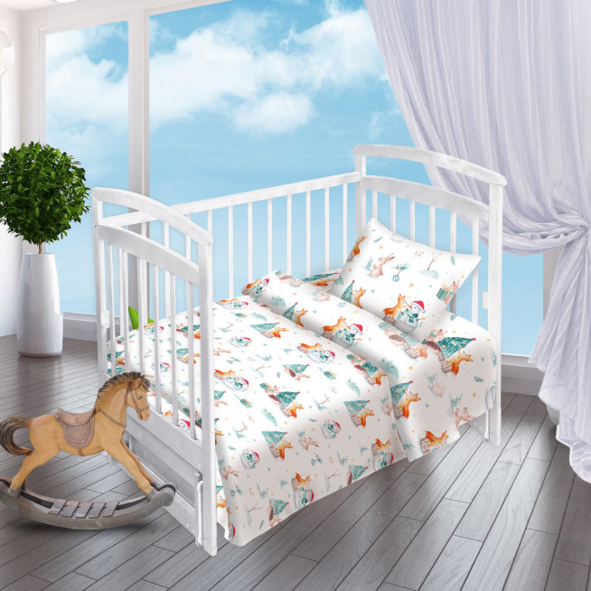 Постельное белье детское в кроватку поплин Valtery На елке