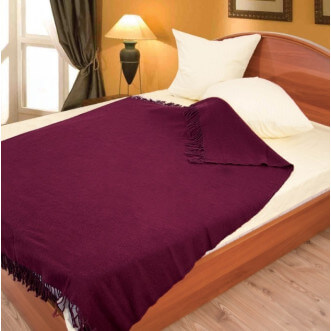 Шерстяной плед меринос Valtery бордо фото