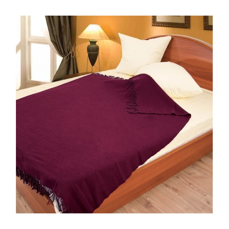 Шерстяной плед меринос Valtery бордо