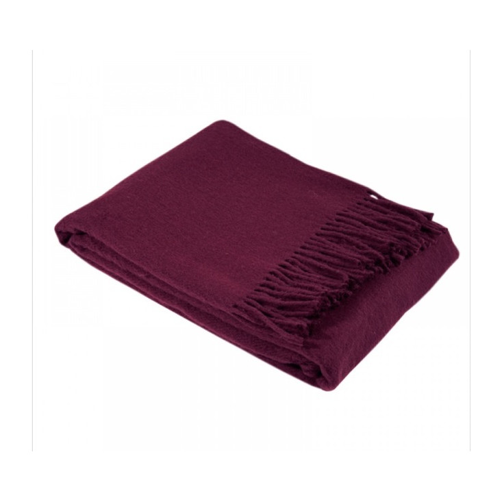 Шерстяной плед меринос Valtery бордо