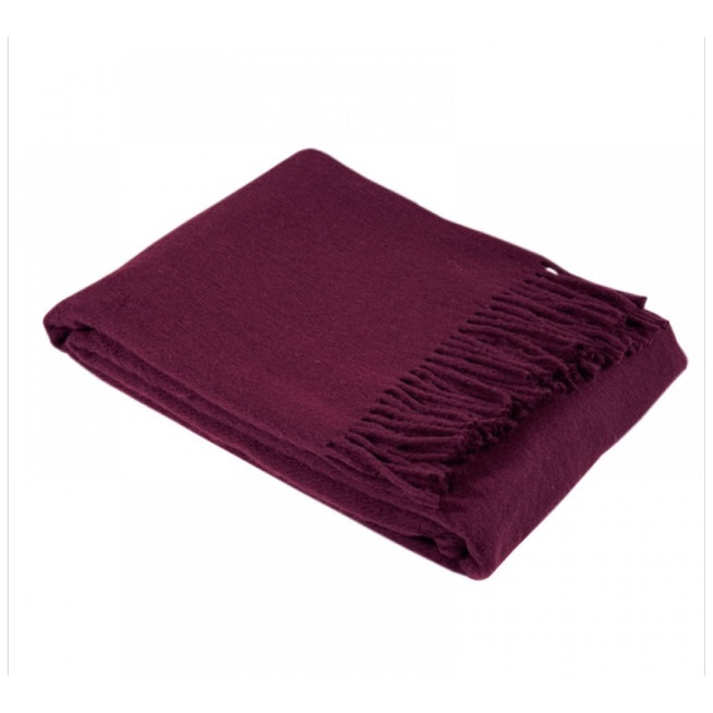 Шерстяной плед меринос Valtery бордо