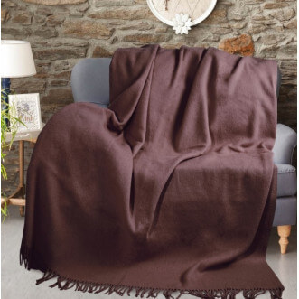 Шерстяной плед меринос Valtery шоколад фото