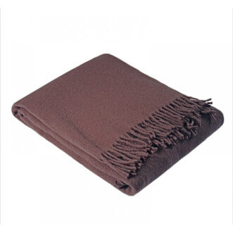 Шерстяной плед меринос Valtery шоколад