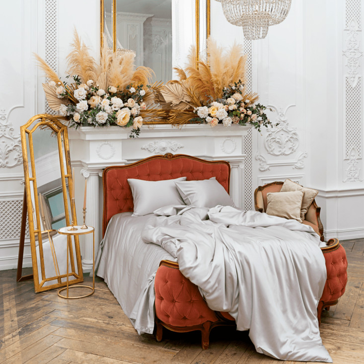 Наволочка шелковая 50х70 Silvery Gray Grass German Grass