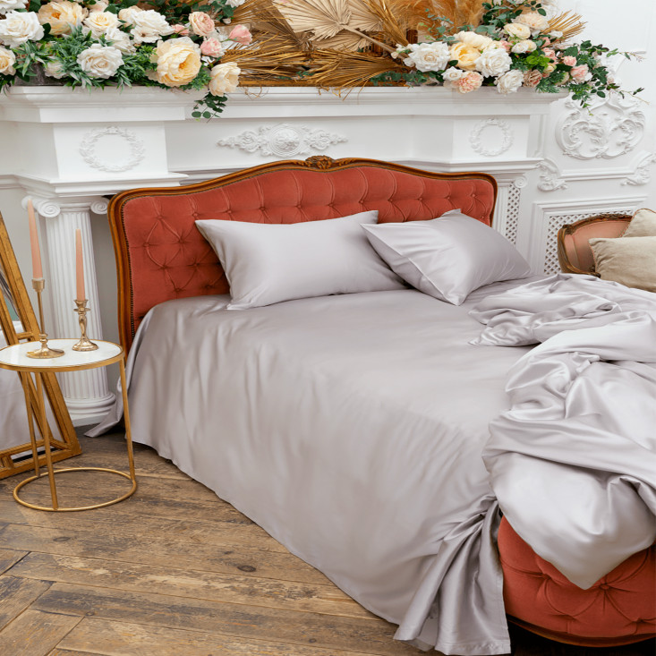 Пододеяльник шелковый евро 200х220 Silvery Gray Grass German Grass по низкой цене