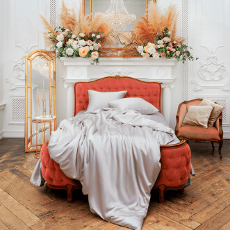 Пододеяльник шелковый 1,5 спальный 150х200 Silvery Gray Grass German Grass по низкой цене