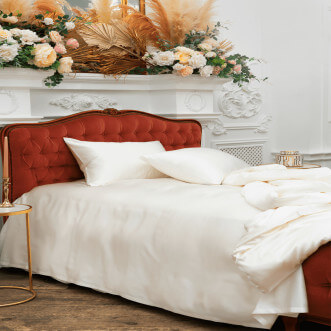 Постельное белье шелковое евро Creamy White Grass German Grass отзывы