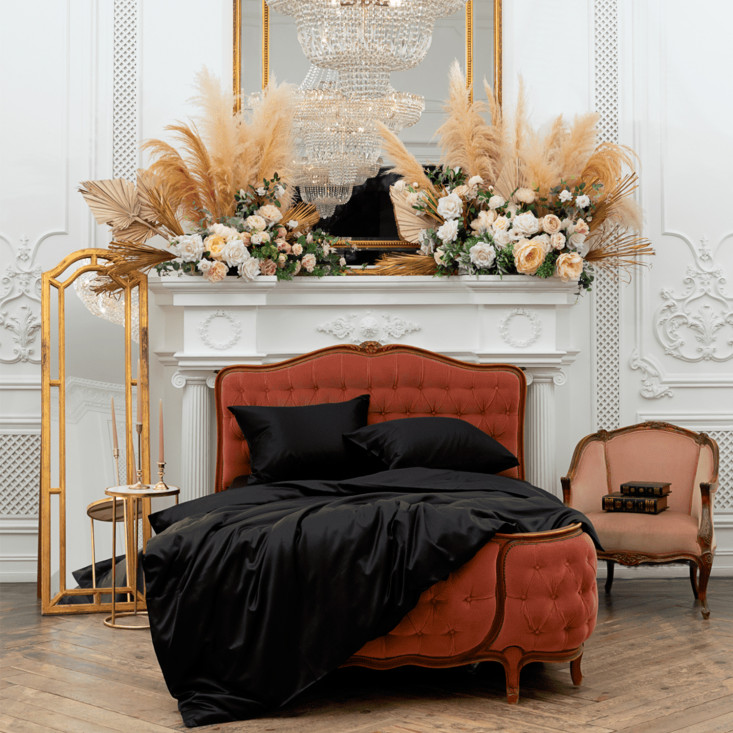 Наволочка шелковая 50х70 Diamond Black Grass German Grass