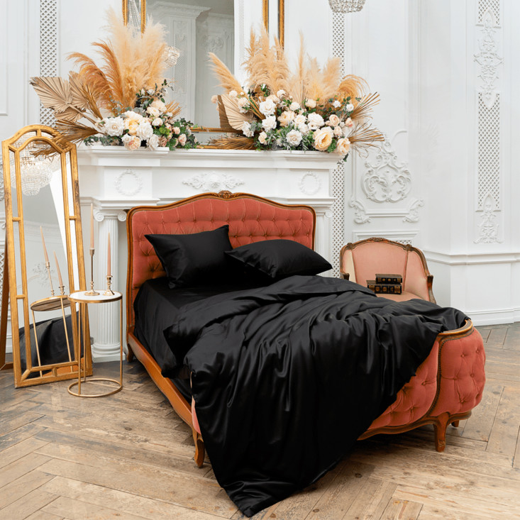 Наволочка шелковая 50х70 Diamond Black Grass German Grass