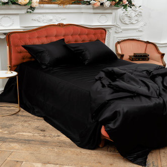 Пододеяльник шелковый 1,5 спальный 150х200 German Grass Черный Алмаз (Diamond Black) по низкой цене