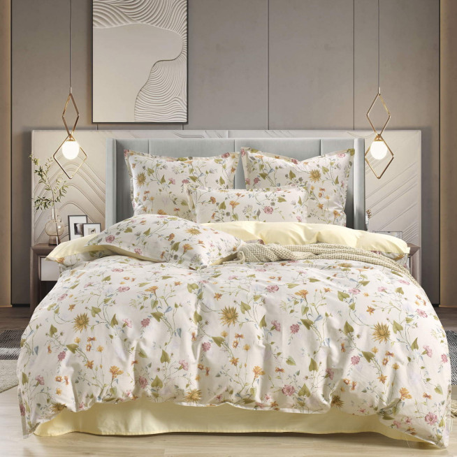 Постельное белье евро макси сатин Sofi de Marko Меланж крем