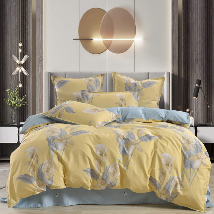 Постельное белье евро макси сатин Sofi de Marko Беатриче желтый