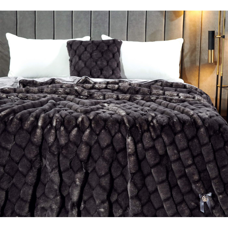 Плед искусственный мех Sofi De Marko Адриана черный