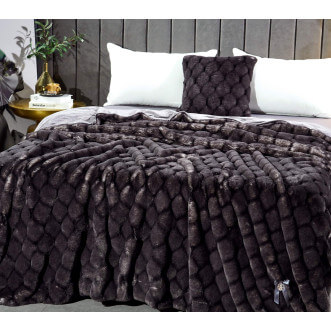 Плед искусственный мех Sofi De Marko Адриана черный - купить по низким ценам в Lux-Postel.com