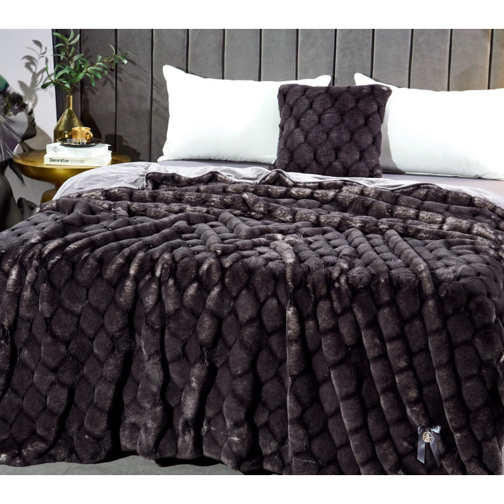 Плед искусственный мех Sofi De Marko Адриана черный