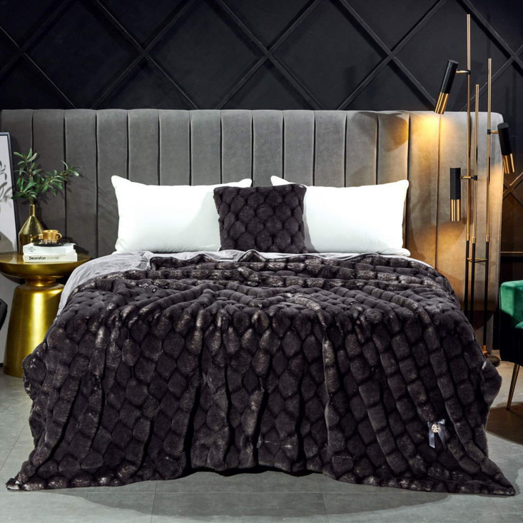 Плед искусственный мех Sofi De Marko Адриана черный