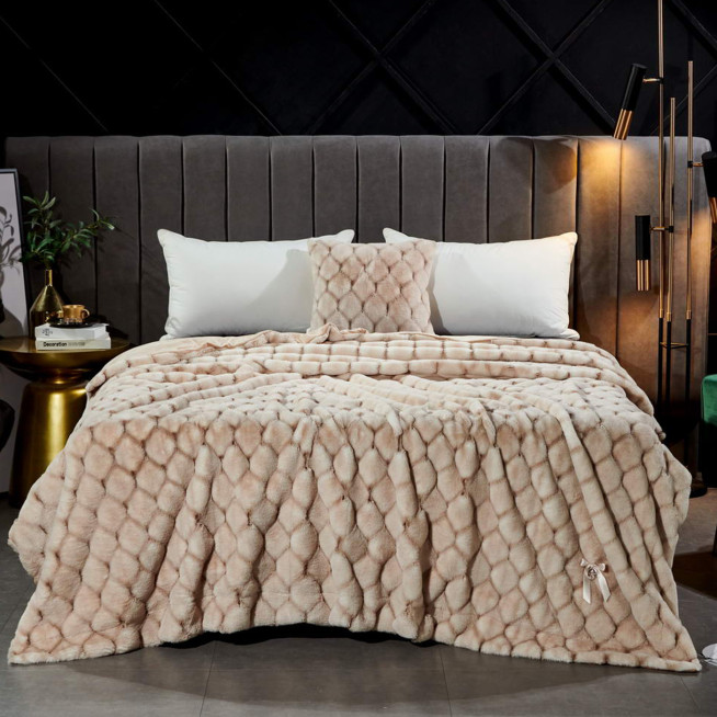 Плед искусственный мех Sofi De Marko Адриана бежевый