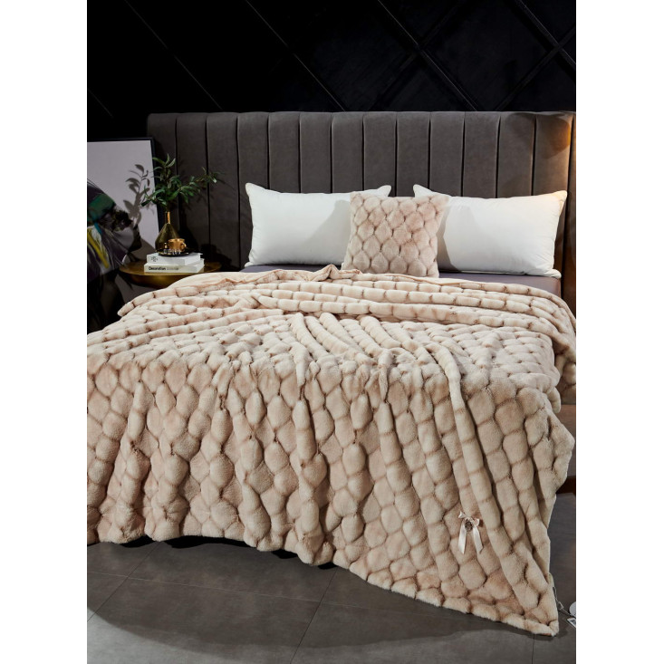 Плед искусственный мех Sofi De Marko Адриана бежевый