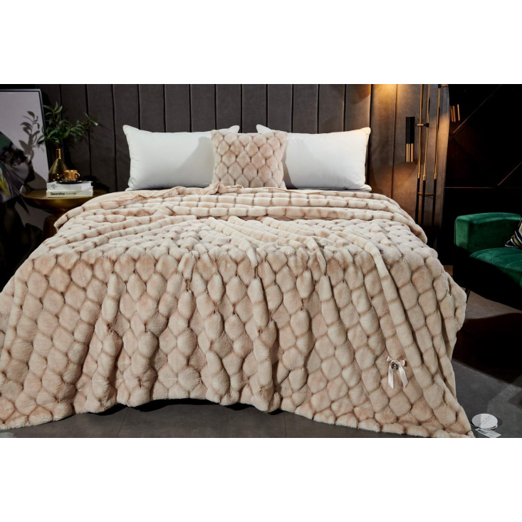 Плед искусственный мех Sofi De Marko Адриана бежевый