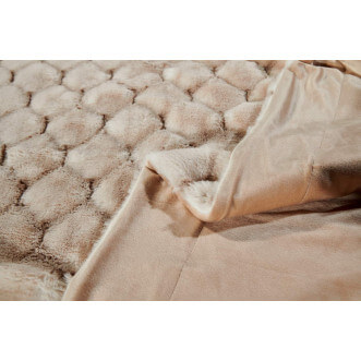 Плед искусственный мех Sofi De Marko Адриана бежевый - купить по низким ценам в Lux-Postel.com