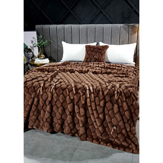 Плед искусственный мех Sofi De Marko Адриана коричневый описание