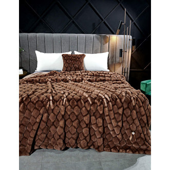 Плед искусственный мех Sofi De Marko Адриана коричневый - купить по низким ценам в Lux-Postel.com