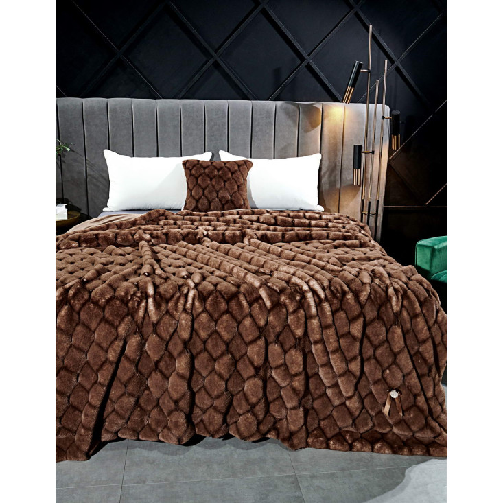 Плед искусственный мех Sofi De Marko Адриана коричневый