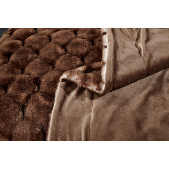 Плед искусственный мех Sofi De Marko Адриана коричневый - купить по низким ценам в Lux-Postel.com