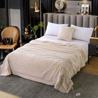 Плед искусственный мех Sofi De Marko Аврил крем - купить по низким ценам в Lux-Postel.com