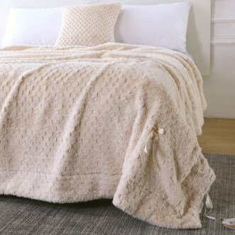 Плед искусственный мех Sofi De Marko Аврил крем фото