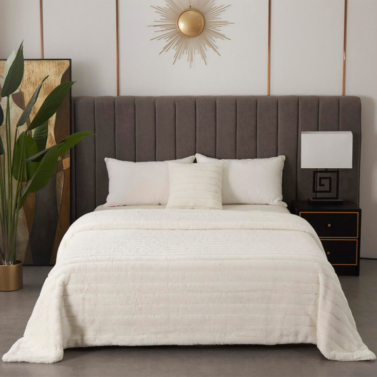 Плед искусственный мех Sofi De Marko Анабель белый