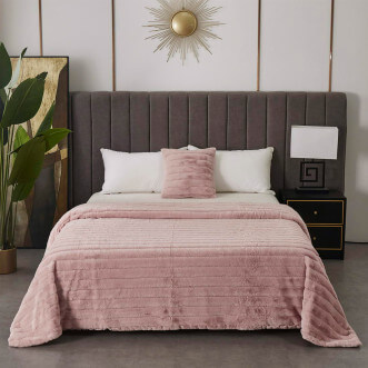 Плед искусственный мех Sofi De Marko Анабель пепельная роза