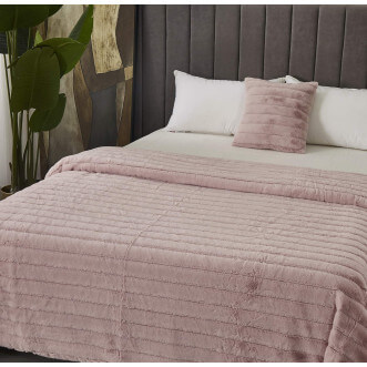 Плед искусственный мех Sofi De Marko Анабель пепельная роза фото