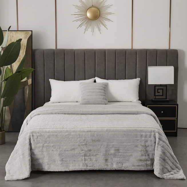 Плед искусственный мех Sofi De Marko Анабель серый