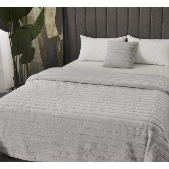 Плед искусственный мех Sofi De Marko Анабель серый фото